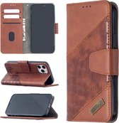 Voor iPhone 12 Max / 12 Pro Bijpassende kleur Krokodiltextuur Horizontale flip PU lederen tas met portemonnee & houder & kaartsleuven (bruin)