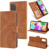 Voor Samsung Galaxy A41 Fantasy Klassiek Huid-aanvoelend Kalfsleer Textuur Magnetische gesp Horizontale Flip PU lederen tas met houder & kaartsleuf & portemonnee (bruin)