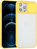 Sliding Camera Cover Design TPU beschermhoes voor iPhone 12 Pro Max (geel)
