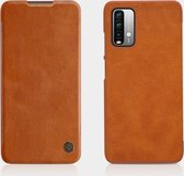 Voor Xiaomi Redmi Note 9 4G / 9 Power NILLKIN QIN Serie Crazy Horse Textuur Horizontale Flip Lederen Case met Kaartsleuf (Bruin)