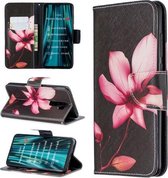Voor Xiaomi Redmi Note 8 Pro Gekleurde Tekening Horizontale Flip Leren Case met Houder & Kaartsleuven & Portemonnee (Lotus)