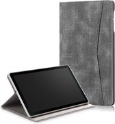 Voor Samsung Galaxy Tab A 10.1 (2019) T510 / T515 Elektrisch geperst horizontaal Flip lederen tas met kaartsleuf (grijs)