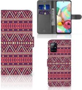 GSM Hoesje Geschikt voor Samsung Galaxy A71 Bookcase Aztec Purple