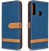 Voor Huawei Y6P Kleuraanpassing Denim Textuur Horizontale Flip Leren Case met Houder & Kaartsleuven & Portemonnee & Lanyard (Marineblauw)