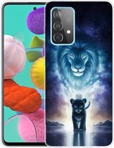 Voor Samsung Galaxy A32 5G gekleurd tekeningpatroon zeer transparant TPU beschermhoes (Lion King)