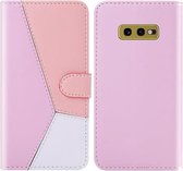 Voor Galaxy S10e Tricolor Stitching Horizontale Flip TPU + PU lederen tas met houder & kaartsleuven en portemonnee (roze)