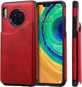 Voor Huawei Mate 30 Kalf Textuur Horizontale Flip Leren Case met Houder & Kaartsleuven & Frame (Rood)