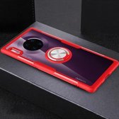 Voor Huawei Mate 30 Pro schokbestendig TPU + acryl beschermhoes met metalen ringhouder (rood)