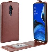 Voor Oppo Reno2 F / Reno2 Z Crazy Horse verticale flip lederen beschermhoes (bruin)