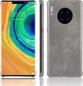 Voor Huawei Mate 30 Pro Shockproof Litchi Texture PC + PU Case (grijs)