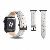 Struisvogel huidtextuur lederen polshorloge band voor Apple Watch Series 3 & 2 & 1 38 mm (wit)