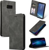 Retro Skin Feel Business Magnetische Horizontale Leren Flip Case voor Galaxy S8 + (Donkergrijs)