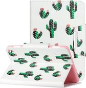 Voor Amazon Kindle Fire HD 8 (2020) Gekleurd tekeningpatroon Horizontale flip lederen hoes met houder & kaartsleuven en portemonnee (Cactus)
