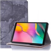 Horizontale lederen flip-hoes met cartografische textuur met houder en kaartsleuven en portemonnee voor Galaxy Tab A 8.0 (2019) (grijs)