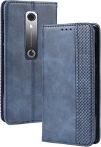 Magnetische gesp Retro Crazy Horse Texture Horizontale Flip Leather Case voor Vodafone Smart N10 (VFD630), met houder & kaartsleuven & fotolijst (blauw)
