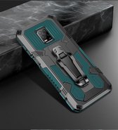 Voor Xiaomi Redmi Note 9S Machine Armor Warrior schokbestendige pc + TPU beschermhoes (legergroen)