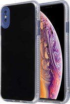 Voor iPhone XS Max Fine Hole-serie TPU + acryl anti-fall spiegel telefoon beschermhoes (zwart blauw)