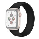 Voor Apple Watch Series 5 en 4 40 mm / 3 en 2 en 1 38 mm effen kleur elastische siliconen vervangende polsband horlogeband, maat: S 130 mm (zwart)