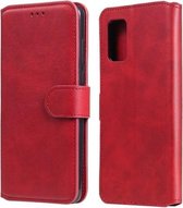 Voor Samsung Galaxy A02s (Amerikaanse versie) Klassieke kalfsstructuur PU + TPU horizontale lederen flip-hoes, met houder en kaartsleuven en portemonnee (rood)