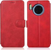 Voor Huawei Mate 30 Kalfs Textuur Magnetische Gesp Horizontale Flip Leren Case met Houder & Kaartsleuven & Portemonnee & Fotolijst (Rood)