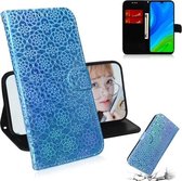 Voor Huawei P smart 2020 Effen Kleur Kleurrijke Magnetische Gesp Horizontale Flip PU Leren Case met Houder & Kaartsleuven & Portemonnee & Lanyard (Hemelsblauw)