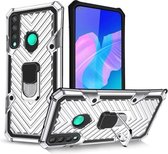 Voor Huawei Y7p Cool Armor PC + TPU schokbestendig hoesje met 360 graden rotatie ringhouder (zilver)