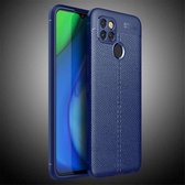 Voor OPPO Realme V3 Litchi Texture TPU schokbestendig hoesje (marineblauw)