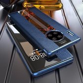 Voor Huawei Mate 30 Pro lederen Smart Shckproof horizontale flip case (blauw)