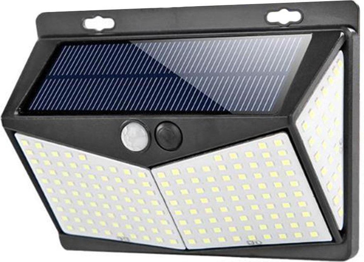 PrimeGarden solar buitenlamp met bewegingssensor – 208 LEDs – voor tuin/wand/oprit - tuinverlichting op zonne-energie - buitenverlichting met dag en nacht sensor – IP65 waterdicht