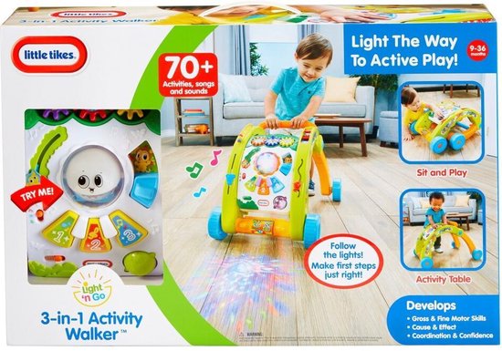 Trotteur d'activité 3-en-1 Little Tikes Light'n Go avec son et lumière |  bol.com