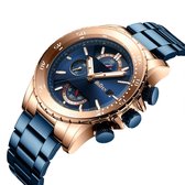 BiDen - Heren Horloge - Blauw/Rosé - 46.6mm