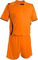 Voetbaltenue volwassenen (Voetbalshirt Levante KM inclusief voetbalbroek en voetbalkousen.) in de kleur oranje - zwart. Maat: S