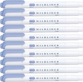 Zebra Mildliner Double-Sided Highlighter - Fine / Bold – Mild Dark Blue,  Set van 10 verpakt in een Zipperbag