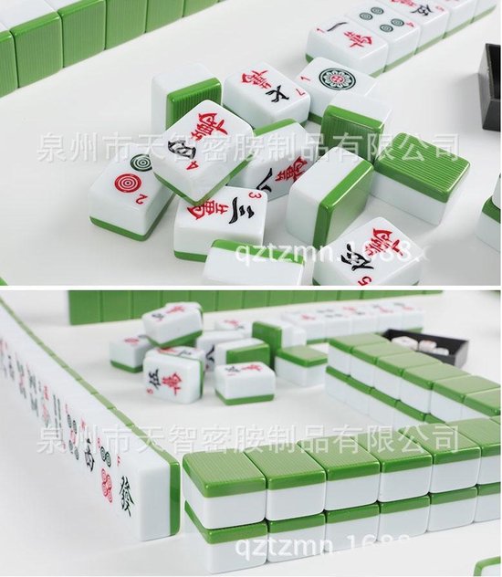 Thumbnail van een extra afbeelding van het spel 30mm Top-kwaliteit Mahjong Acryl Majiang Set Tafel Spel Met Arabische cijfers en Engelse letters