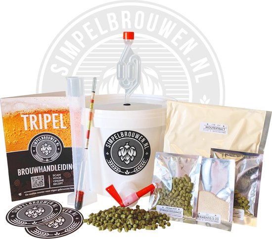 SIMPELBROUWEN® - SIMPEL TRIPEL - Bierbrouwpakket - Zelf Bier Brouwen Bierpakket - Startpakket - Gadgets Mannen