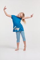 Woody pyjama meisjes/dames - blauw - zeemeeuw - 211-1-POS-S/871 - maat 104