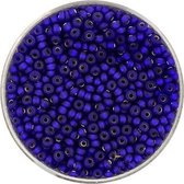 9563-4 Rocailles blauw mat zilverkern 2.6mm