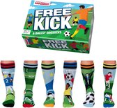 Mismatched sokken - Cadeaudoos met 6 verschillende voetbal sokken - maat 39-46 - vaderdag cadeau idee