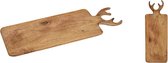 Snijplank - Serveerplank hertenkop gemaakt van mangohout bruin - 45x2x15cm