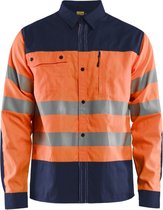 Blaklader High Vis overhemd 3255-1817 - High Vis Oranje/Marineblauw - M