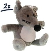 2x Pluche muis sleutelhanger 14cm | kinderkamer | knuffel | decoratie | geschenk | speelgoed