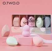 O.TWO.O | Beauty Blender | Blending spons | Make up spons | Make up Powder Puff Kit | Set van 5 | Latexvrij | Geschenkverpakking | Cadeauset | Cadeaupakket