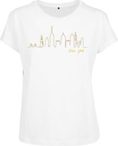 Urban Classics Dames Tshirt -L- Skyline Box Wit