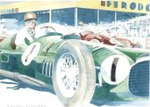 Giovanni Casander - Art print - Juan Manual Fangio BRM V16 Goodwood - oldtimer - klassieke auto