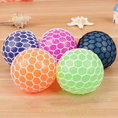stressbal – stressbal met netje – Speelgoed voor jongens & meisjes - Stressballen geschikt voor kinderen & volwassen – Stressbestendig - fidget toys pakket – set van vier knijpballen – Blauw 