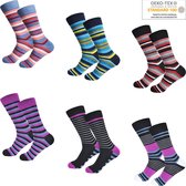 Dames sokken  12 pack Gianvaglia gestreept 35-38