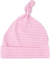 Babymutsje roze met strepen