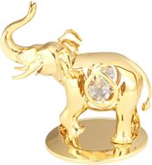 Olifant groot 24 karat verguld met Swarovski kristallen