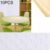 10 STKS Creatieve 3D Steenpatroon Muurstickers Behangdecoratie, Afmeting: 70 x 70 cm (Wit)