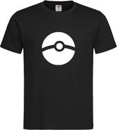 Zwart T-shirt Pokémon ' Pokéball ' Wit maat XXXL